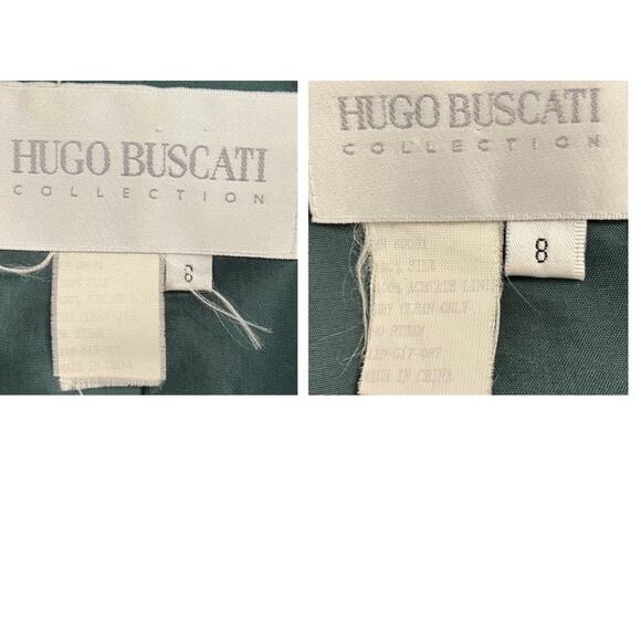 Hugo Buscati Milano Women's Green 100% Silk 2-Piece Blazer/Skirt Set SZ 8 VTG - Picture 11 of 11